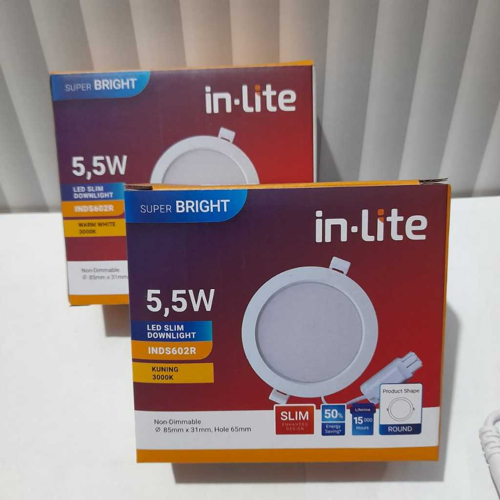 LAMPU LED PLAFON INLITE SLIM DOWNLIGHT 5,5W 5,5 WATT - INDS602R