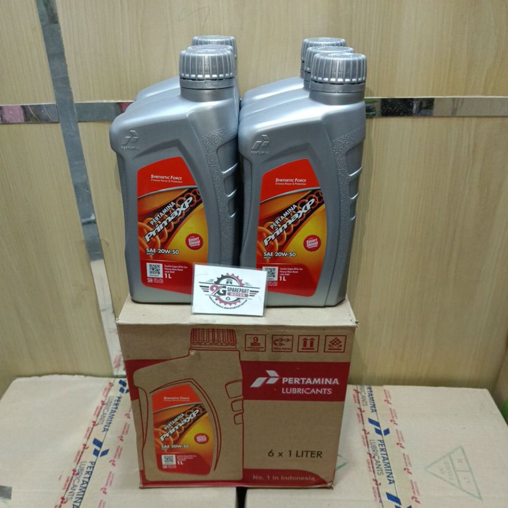 1 Dus Oli Prima XP SAE 20W-50 1L Isi 6 Botol
