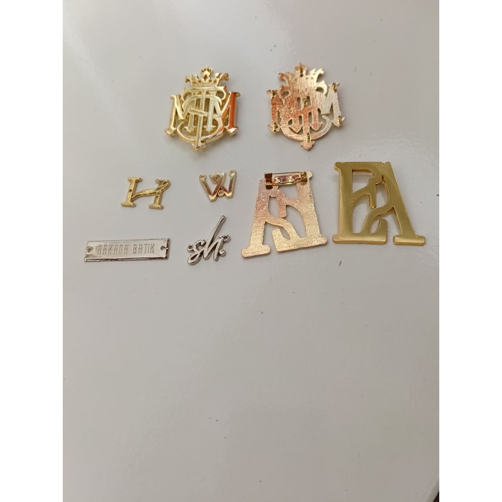 label topi/ label plat alloy  kaki centang-label logam premium-label desain sendiri-label dompet tas