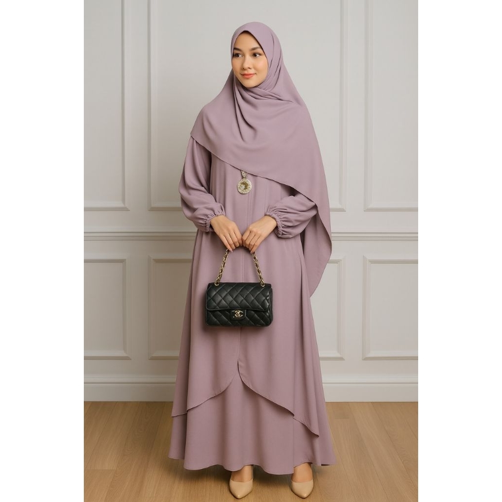 Gamis polos lilac