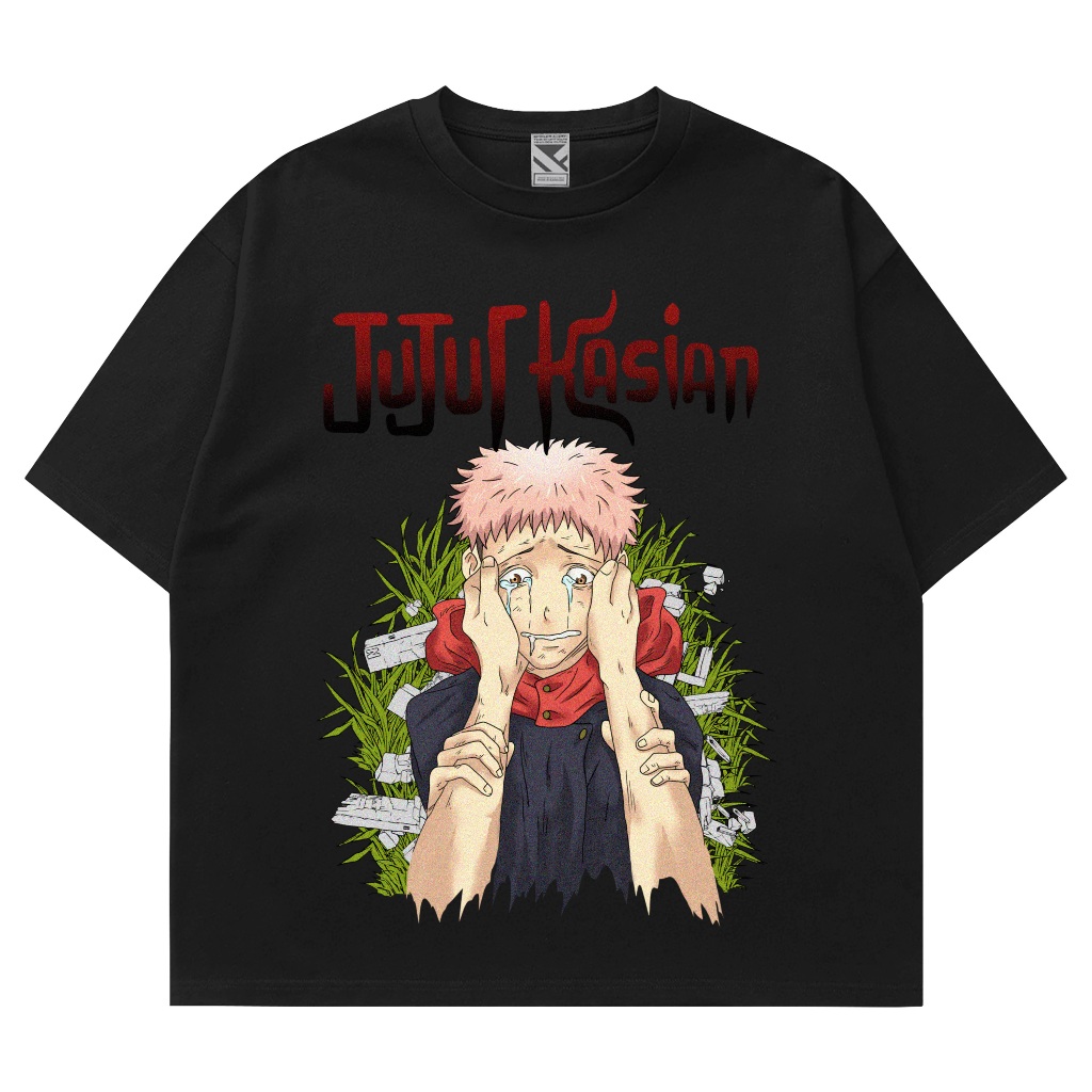 ZeroTwentyTwo Oversized Jujutsu Kaisen Black | Kaos Skena Pria Hitam Plesetan Parody Parodi Jujur Ka