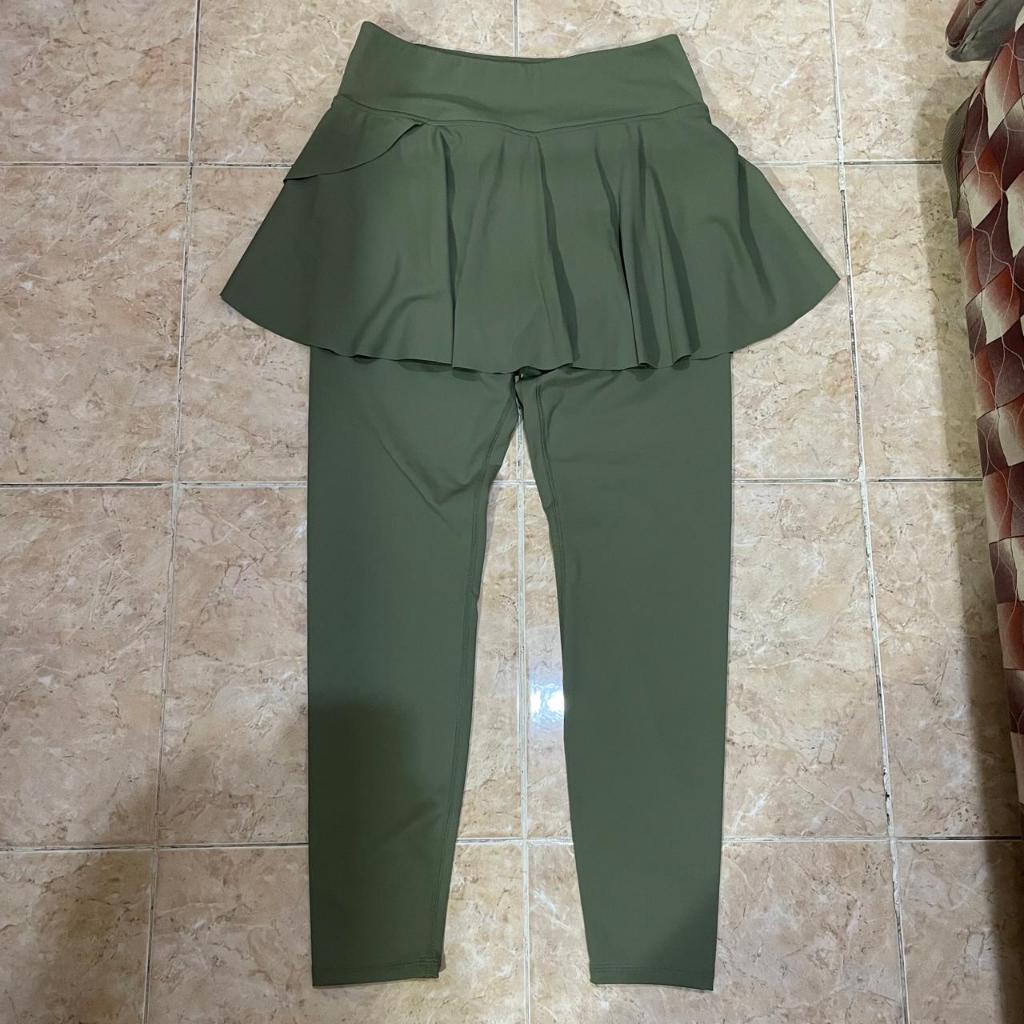 legging rok hijau - legging olahraga - celana olahraga preloved