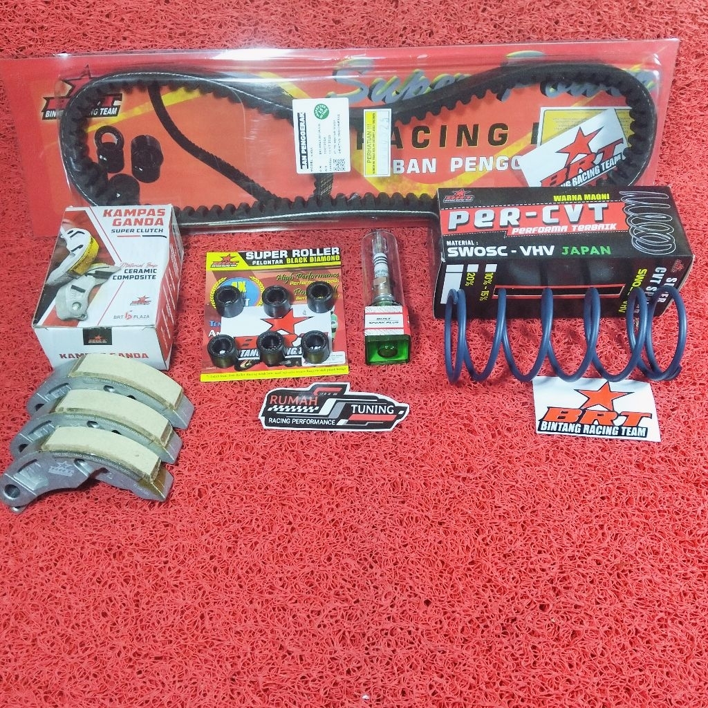 PAKET UPGRADE CVT KIRIAN BRT SUPER POWER VARIO 110 KARBU SPACY INJEKSI VANBELT ROLLER KAMPAS GANDA P