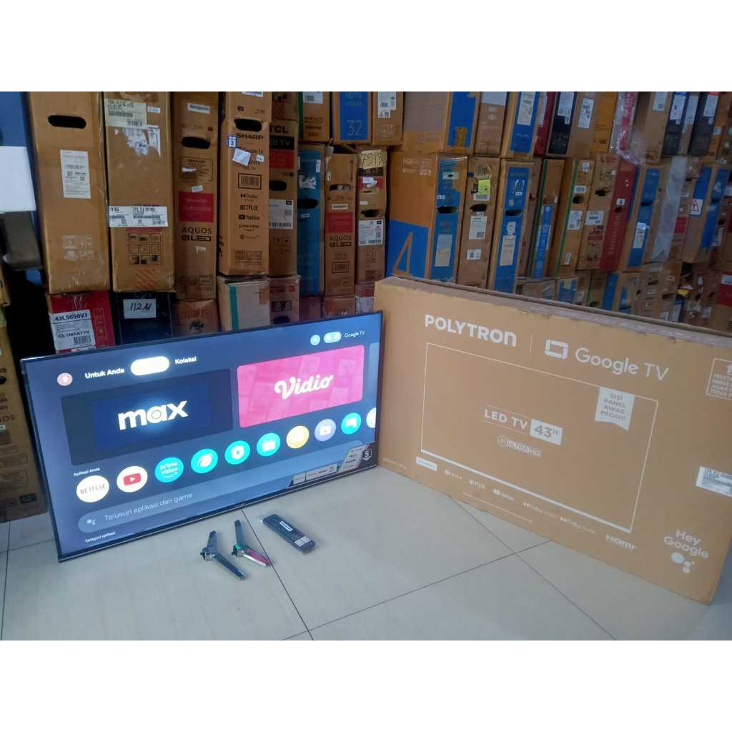 TV LED POLYTRON GOOGLE TV 43 INC UHD 4K 43UG5059 KONDISI BEKAS MASIH SEGEL (6436R)