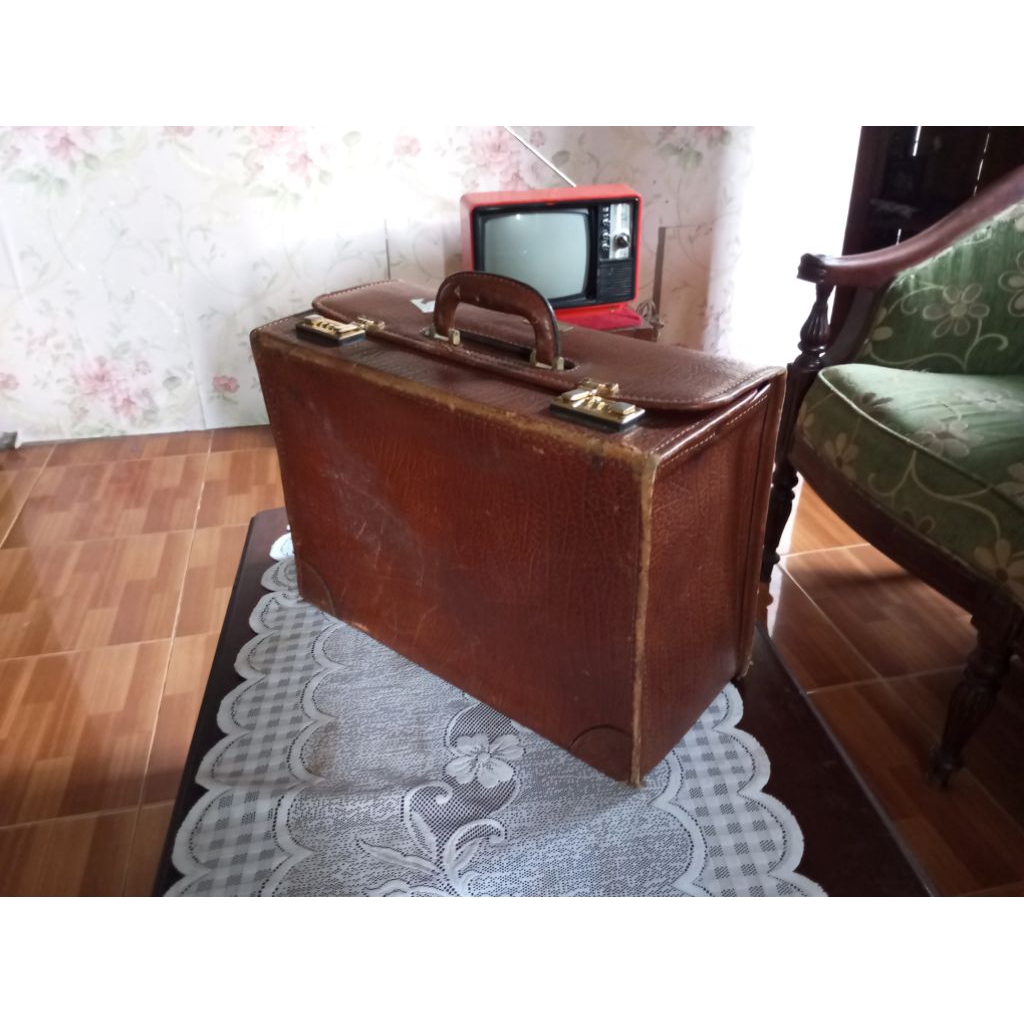 Koper  Kulit Jadul Antik Merk GEBR PICARD GERMANY Vintage lawas Dekorasi Tua Kuno Retro