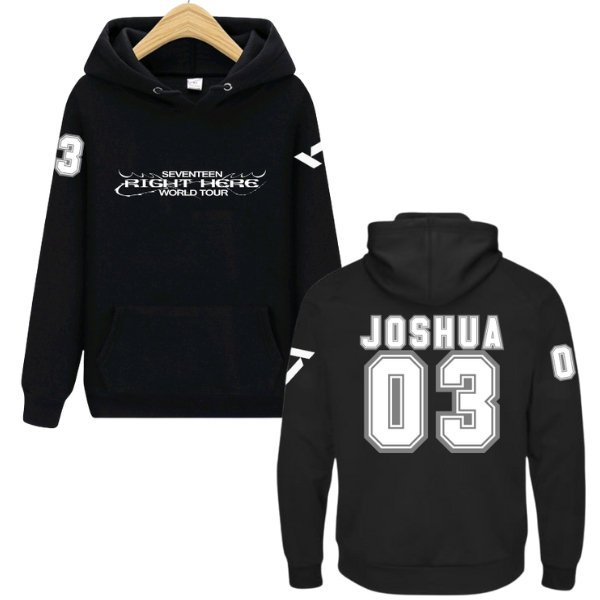 Hoodie seventeen right here hitam sweater lengan panjang kpop idol korea