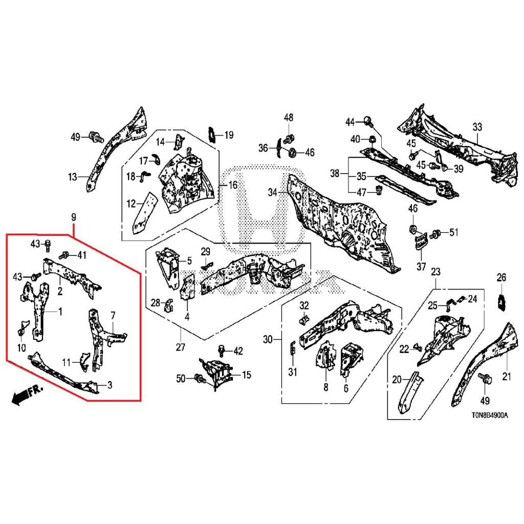 Panel Bullhead KOMPLIT CRV 2013-2016 Original set komplit