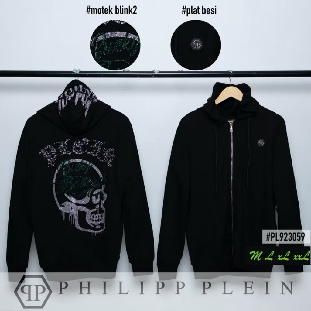 jaket Hoodie pria unisex PL923059 Premium import motif blink blink