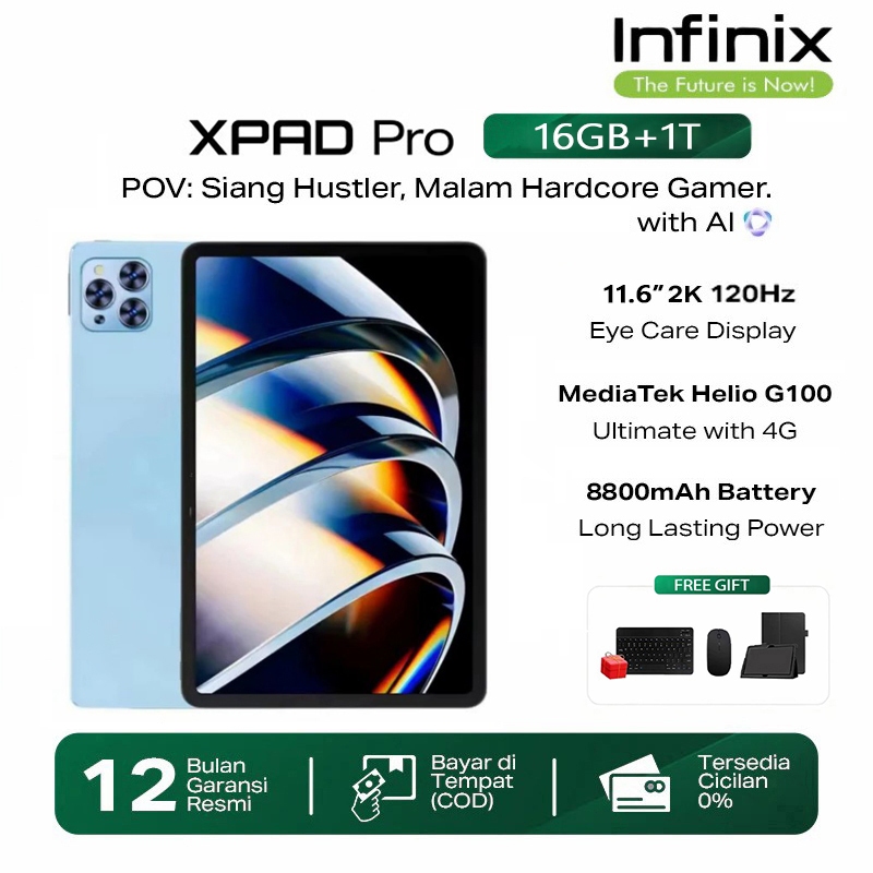 INFINlX Asli Baru Tab XPAD PRO Android Tablet murah cuci gudang 11.6 inci 120Hz 5G Android Pad Baru 