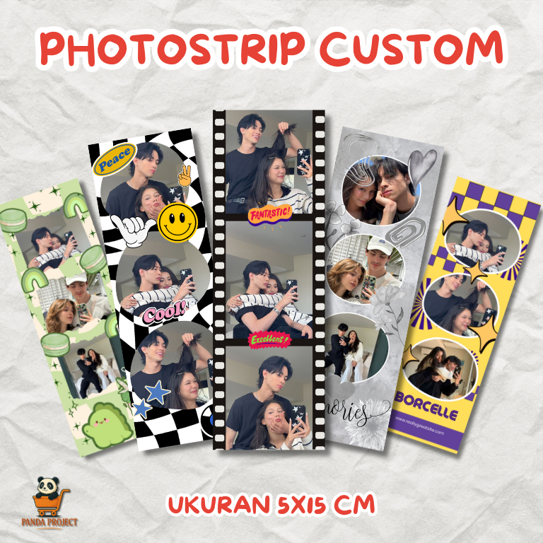 Custom Photo Strip / Cetak Foto Selfie Photobooth Polaroid Lucu Aesthetic Template