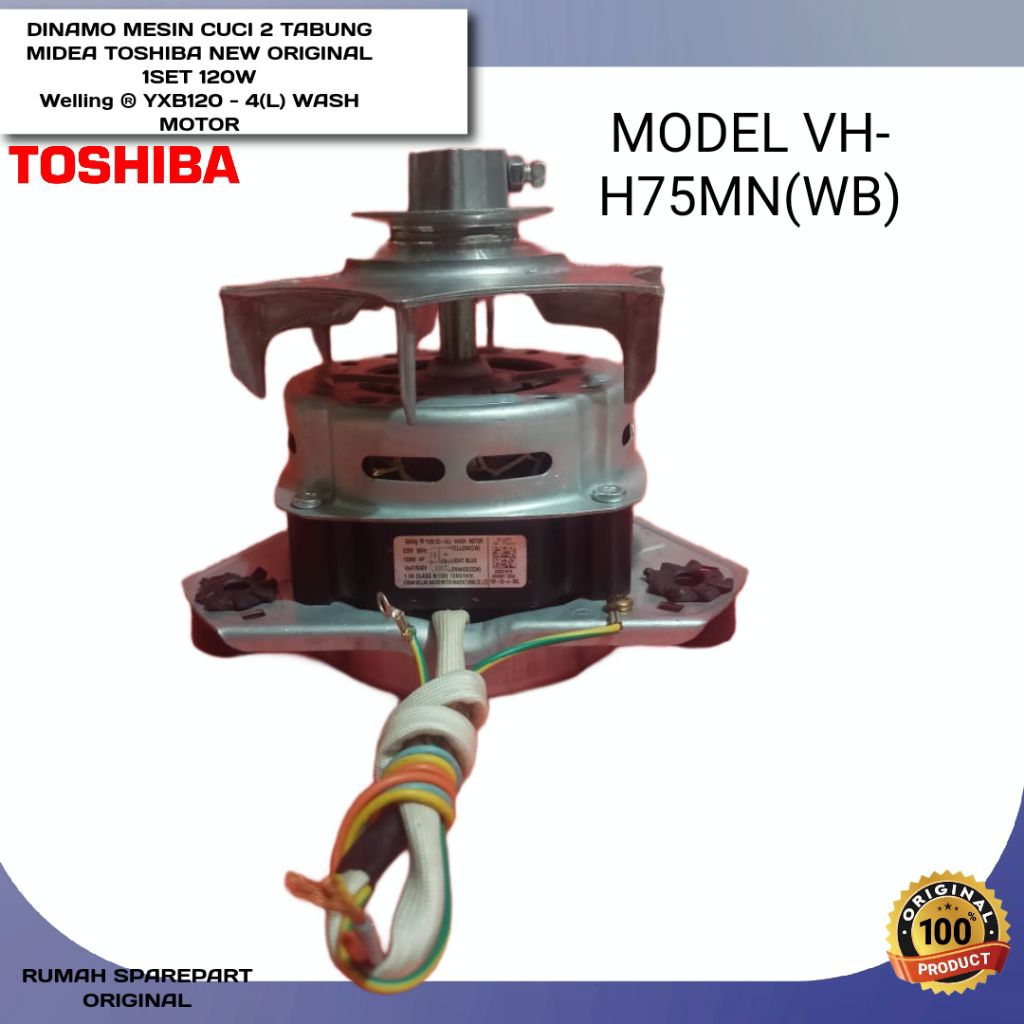 DINAMO MESIN CUCI 2 TABUNG MIDEA TOSHIBA NEW ORIGINAL 1SET 120WWelling ® YXB120 - 4(L) WASH MOTOR