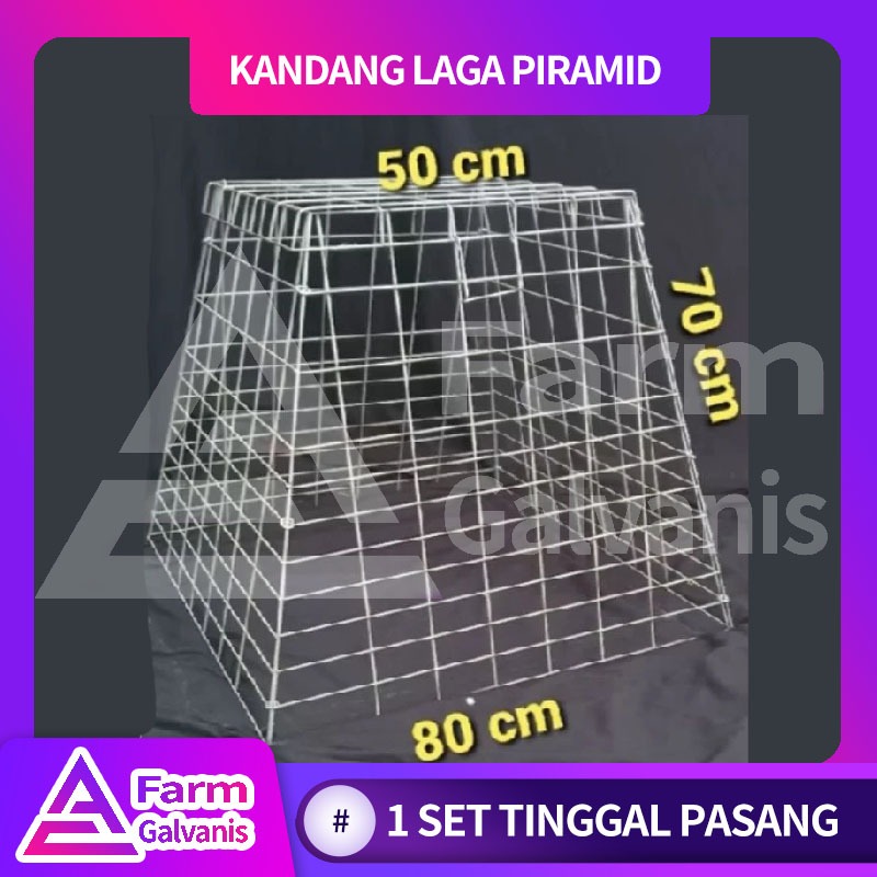 Kandang Ayam Piramid Galvanis Kuat 80*70*50