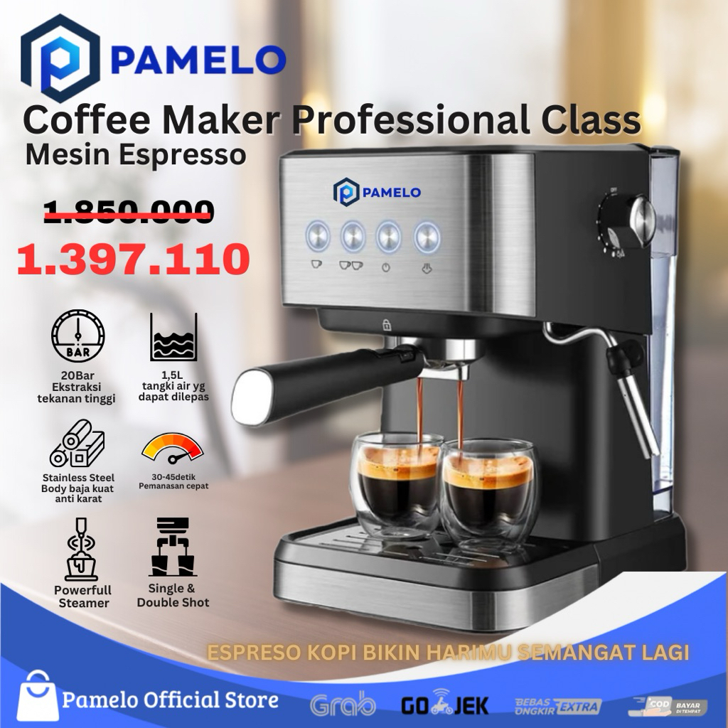 Mesin Kopi 20 Bar Espresso Coffee Maker Machine Aeomik Cm-3010