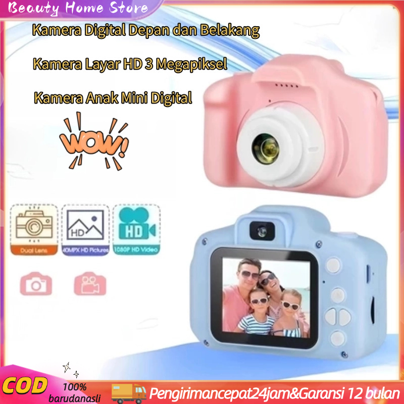 Kamera Anak Mini Kamera Digital 3 Megapiksel Layar HD Digital Kamera Anak Kamera Digital Depan dan B