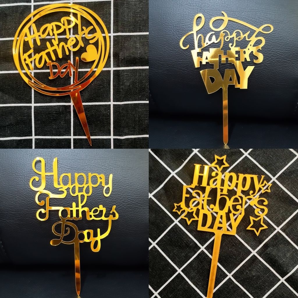 10 Pcs Acrylic Cake Topper Happy Father's Day