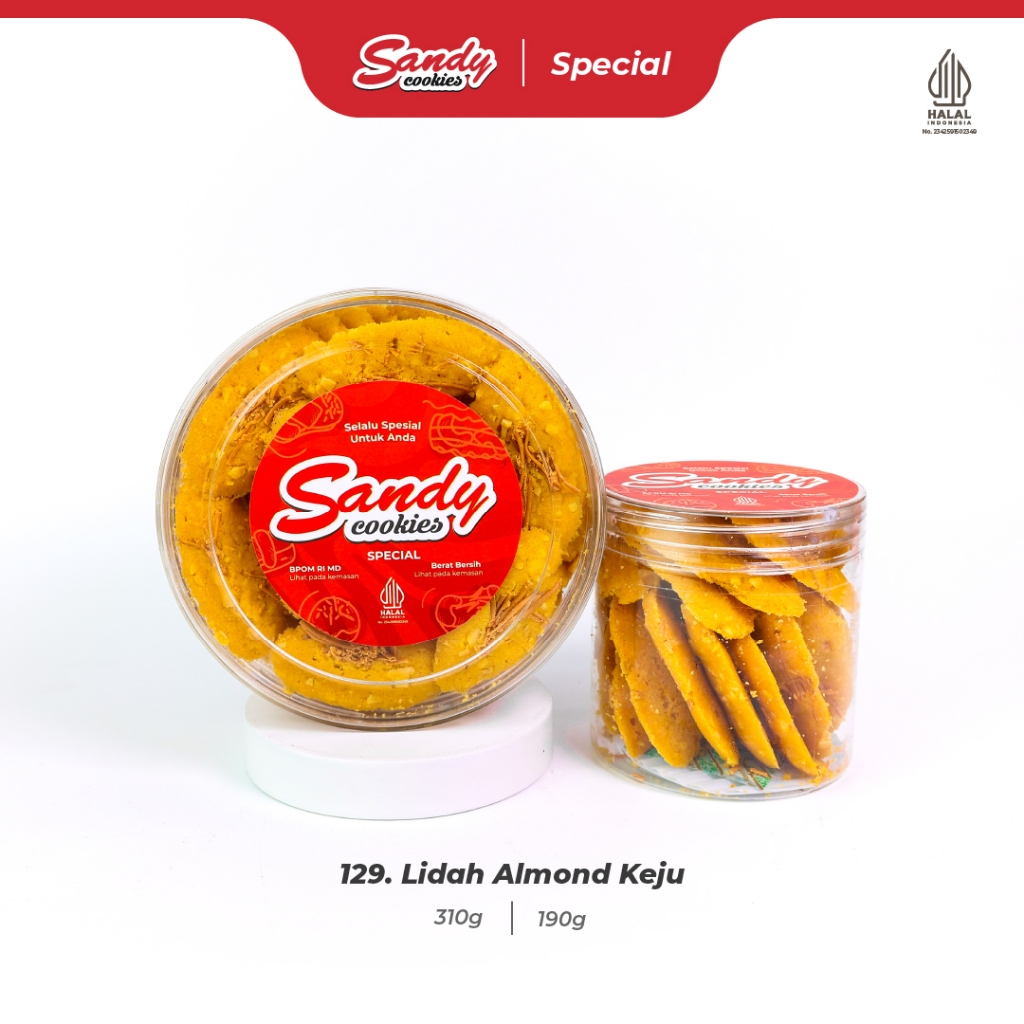 129. Lidah Almond Keju - Kue Kering Sandy Cookies Special