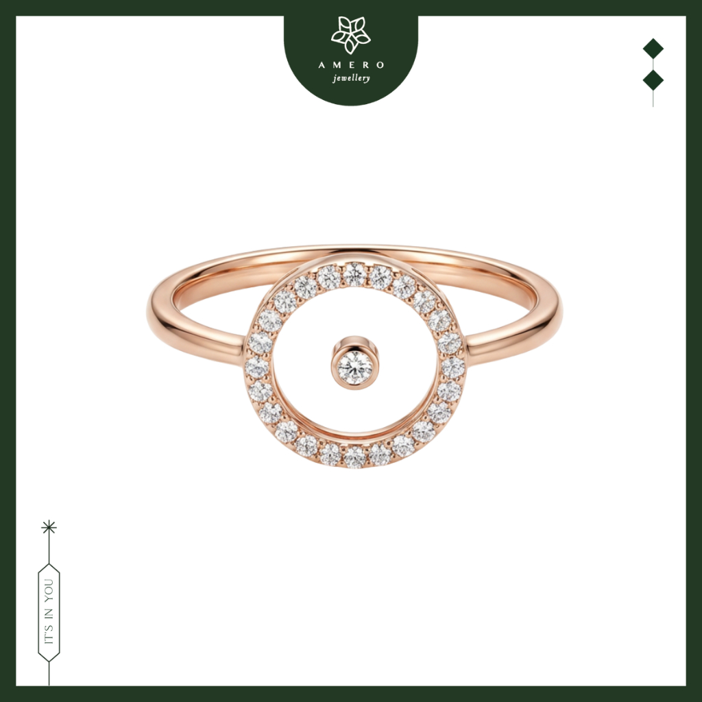 Cincin Emas Rose Gold 17K Leora LR-55 Amero Jewellery