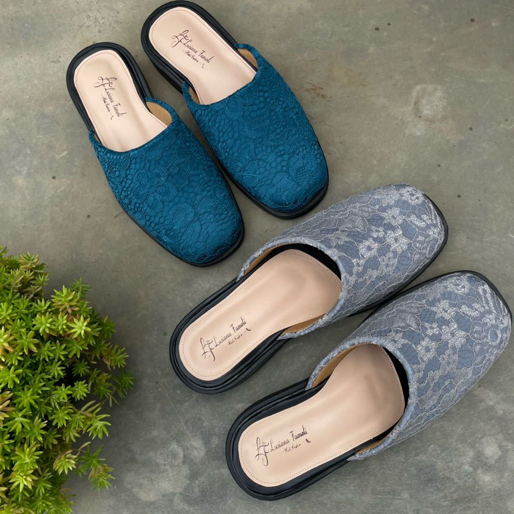Lusiana fameli I sepatu pesta wanita dan pria  selop pria brukat sepatu pengantin custom  buat konda