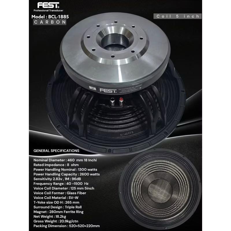 SPEAKER COMPONENT FEST BCL-1885 CARBON 18 INCH BCL1885 18 INCH