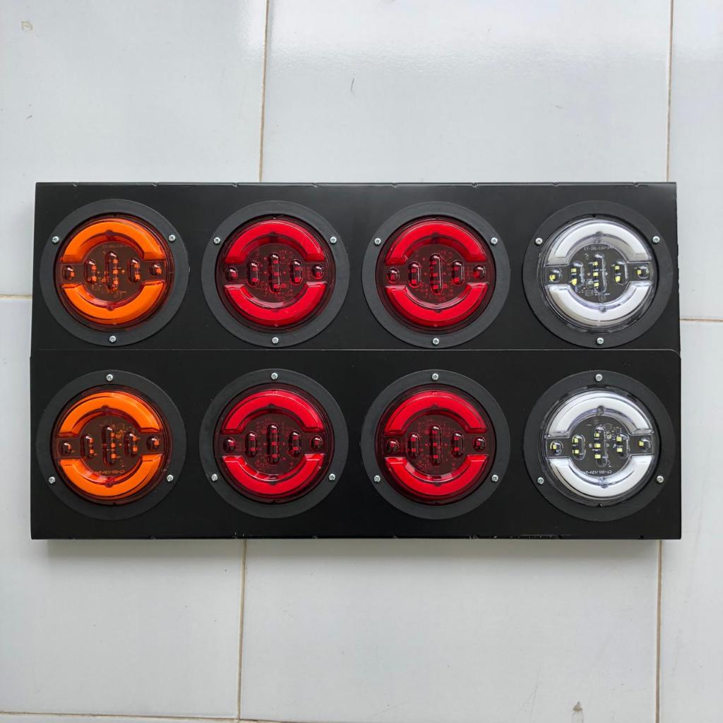 Lampu Rem 4 LED Bulat 12V - 24V Universal Truk