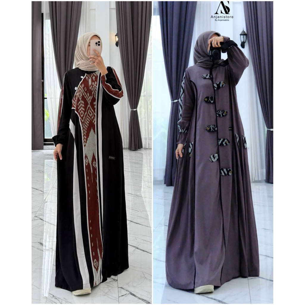 Dress/Gamis Etnik troso tenun lounching Terbaru ORI - ANJANISTORE