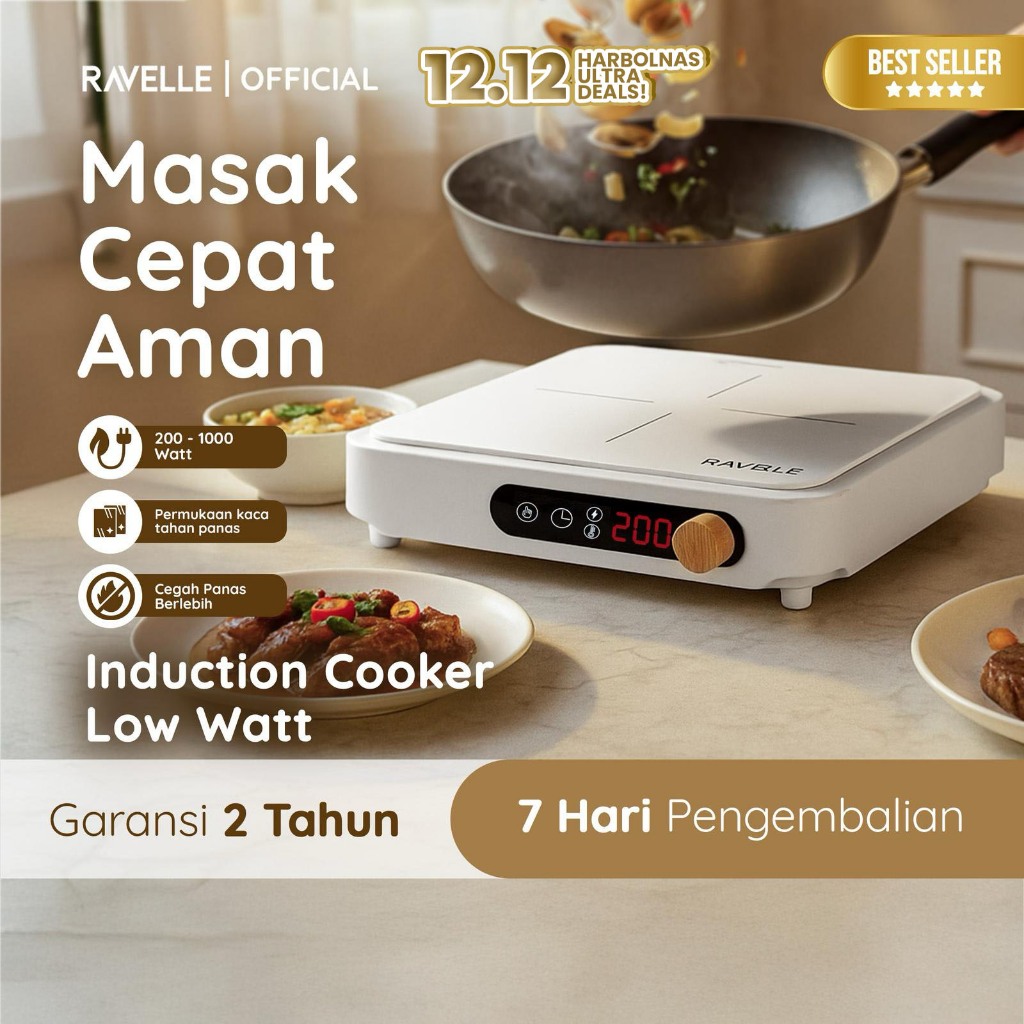 RAVELLE Kompor Induksi Low Watt ( Induction Cooker )–Kompor Listrik Induksi