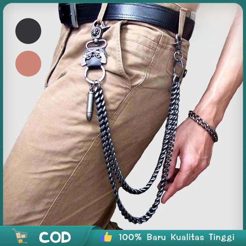 Dompet Rantai Pria Keren Rantai Dompet Pria Tali Dompet Punk Gantungan Dompet Pria