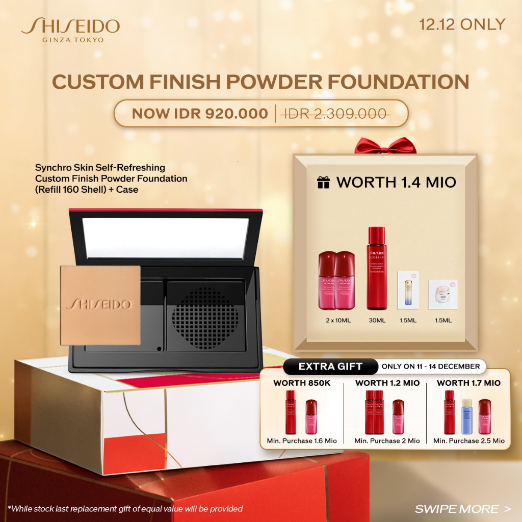 Shiseido Make Up Synchro Skin Self-Refreshing Custom Finish Powder Foundation SPF 35 9gr + Case