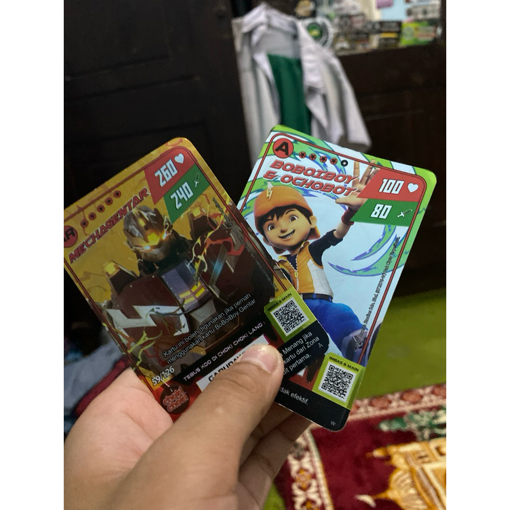 kartu boboiboy REAL monsta MECHA GENTAR (free 3 kartu random)