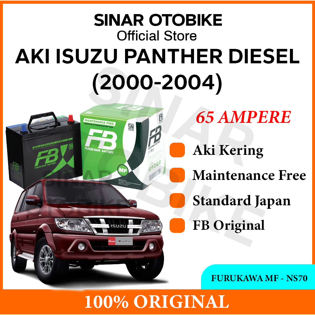 AKI ISUZU PANTHER DIESEL FURUKAWA BATTERY MF KERING NS70 65AH