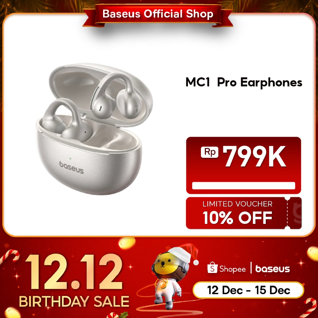 Baseus Bowie MC1 Pro Open Ear TWS Hi-Res LDAC Earbuds Sport Work Headset Anting Bluetooth OWS Super 