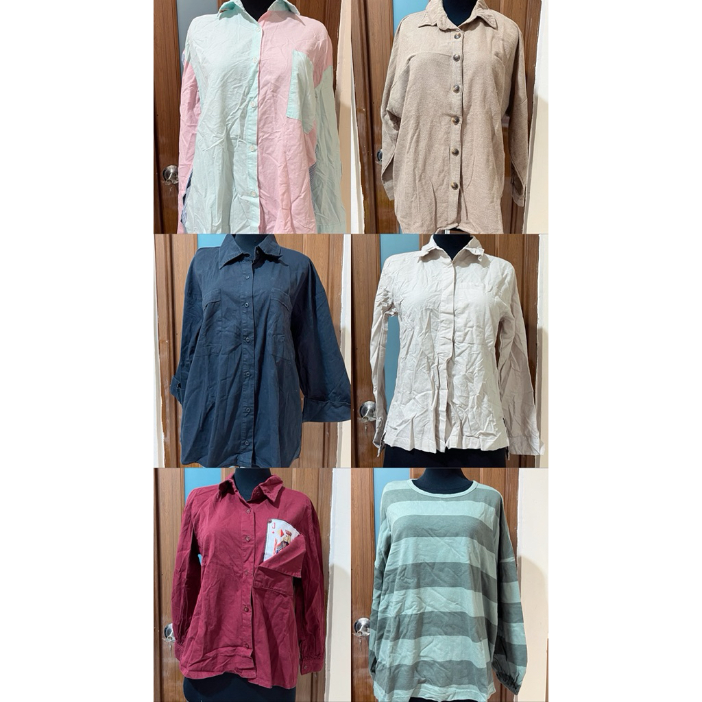 Preloved MyRubylicious (Part 2) Atasan Kaos Kemeja Blouse Lengan Panjang Longsleeve Top Wanita