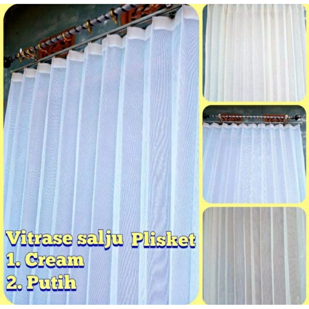 Vitrase Gorden polos vitrase Gorden siang vitrase transparan motif salju