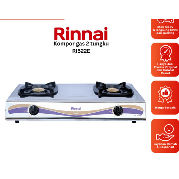 Kompor Gas Rinnai Tipe RI 522E//Rinnai Kompor Gas Tipe RI 522E
