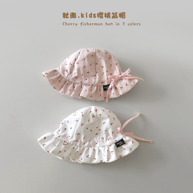 BABYBOO - Cherry Topi Bayi Lucu Import Korea Lembut Nyaman 1-24 Bulan / Topi Anak Perempuan / Topi B