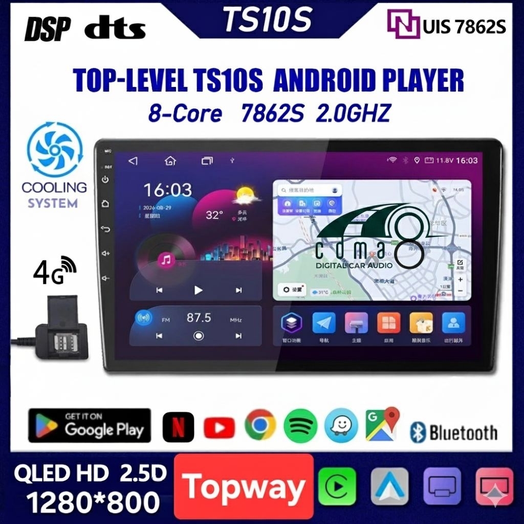 Head Unit Android TS10S DSP build-in