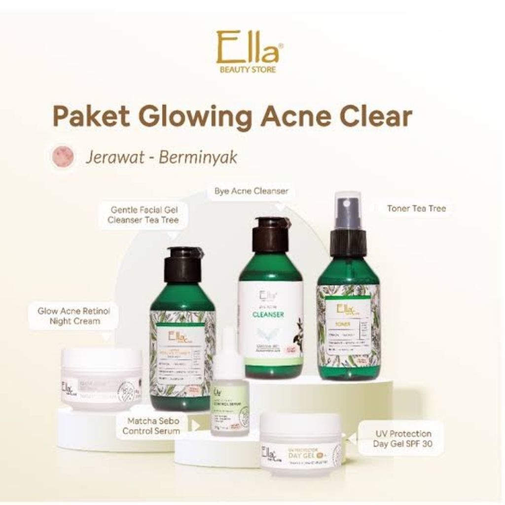 paket skincare ella glowing acne clear