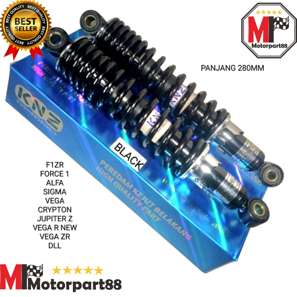 SHOCK SOK SHOKBREAKER BELAKANG 280MM HITAM F1ZR JUPITER VEGA ZR VEGA R NEW DLL KNZ