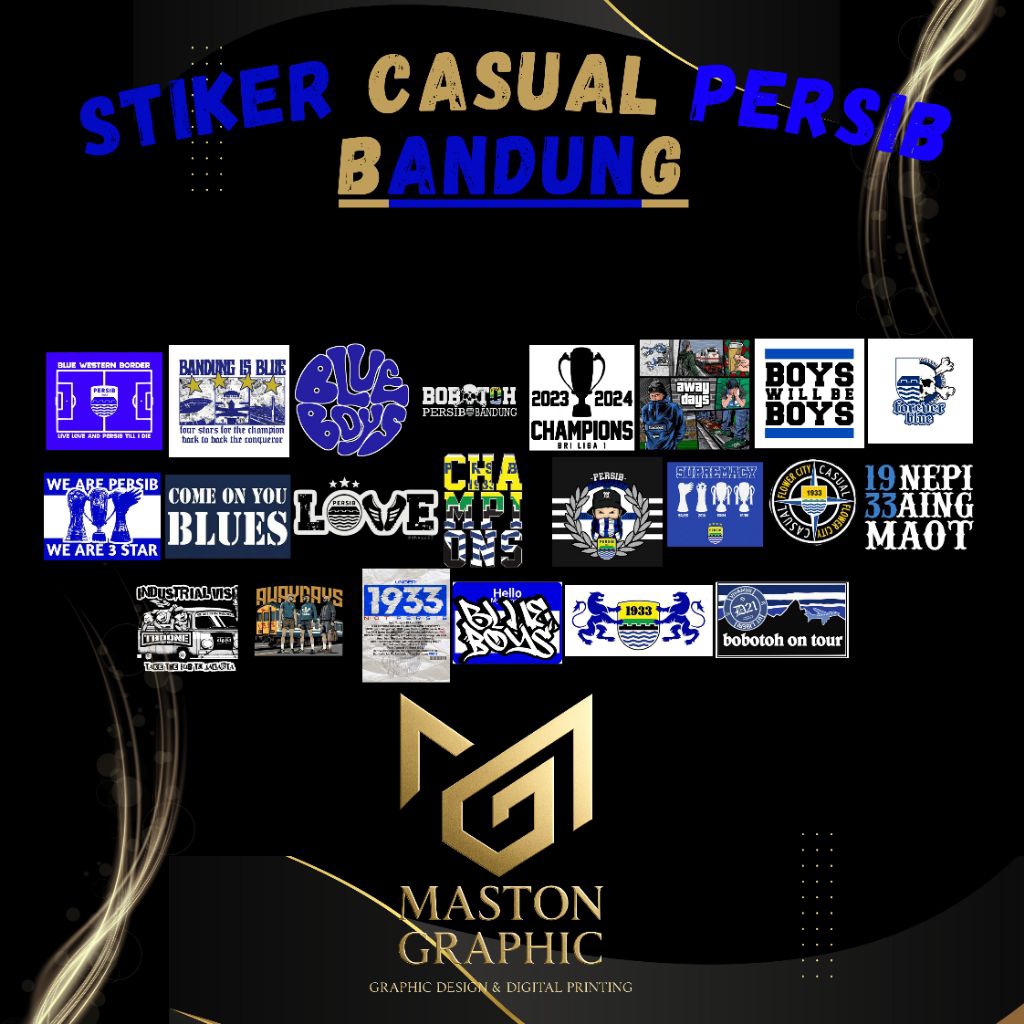 stiker casual persib bandung bahan graftac