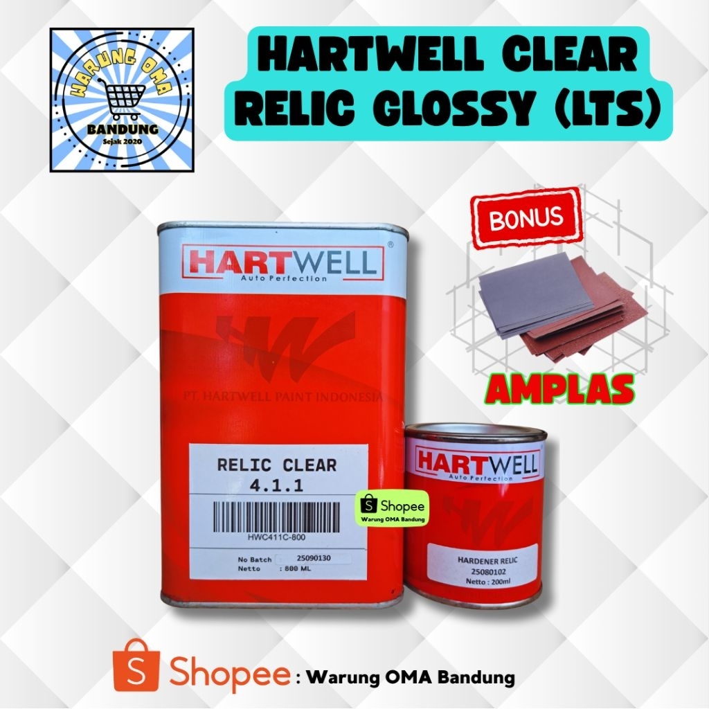 Hartwell Clear Coating Relic Gloss (LTS) - Perawatan Cat Mobil Motor