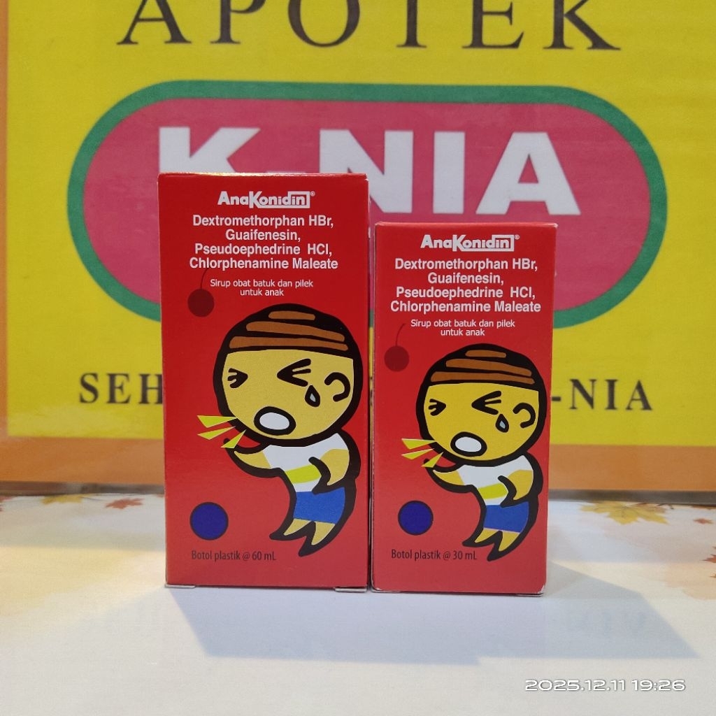Anakonidin sirup rasa cherry obat batuk dan pilek anak