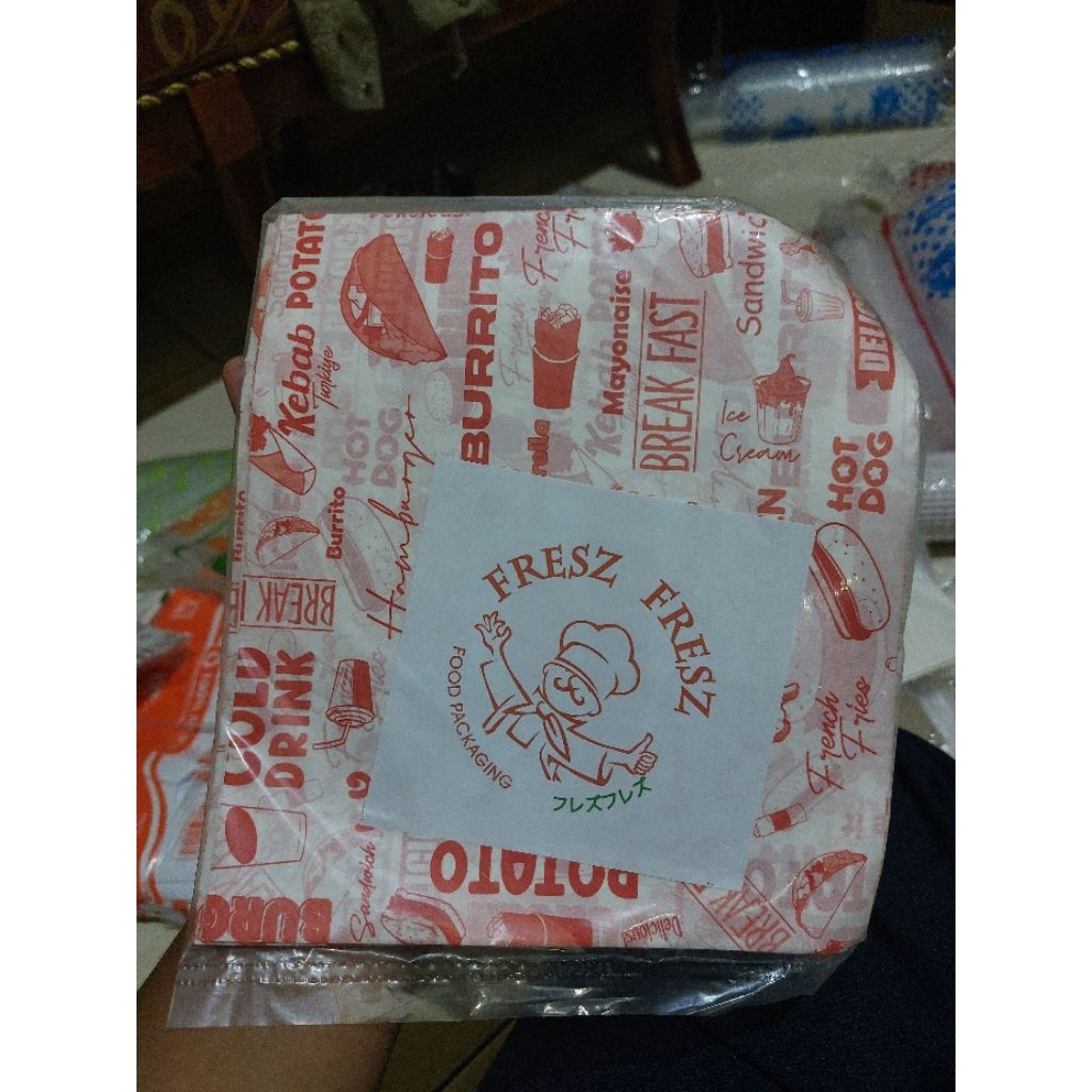 KERTAS BUNGKUS BURGER / KERTAS BUNGKUS NASI MOTIF