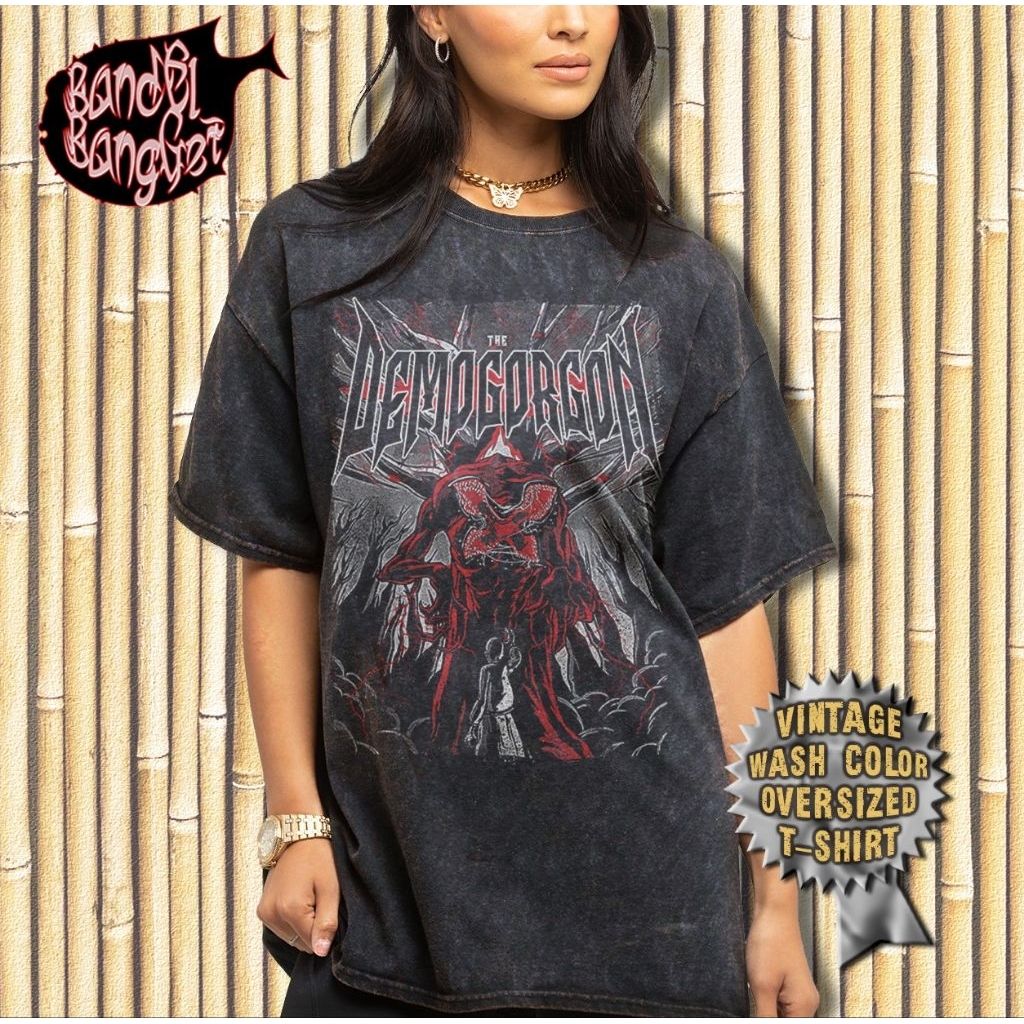 Demogorgon Stranger Things Shirt | Acid Wash Oversized Shirt