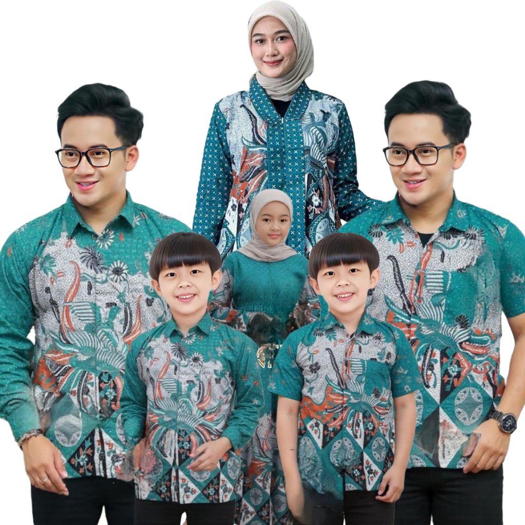 Batik Couple Keluarga Kebaya Batik Modern | Seragam Keluarga Kondangan | Couple Ibu Ayah Anak Elegan