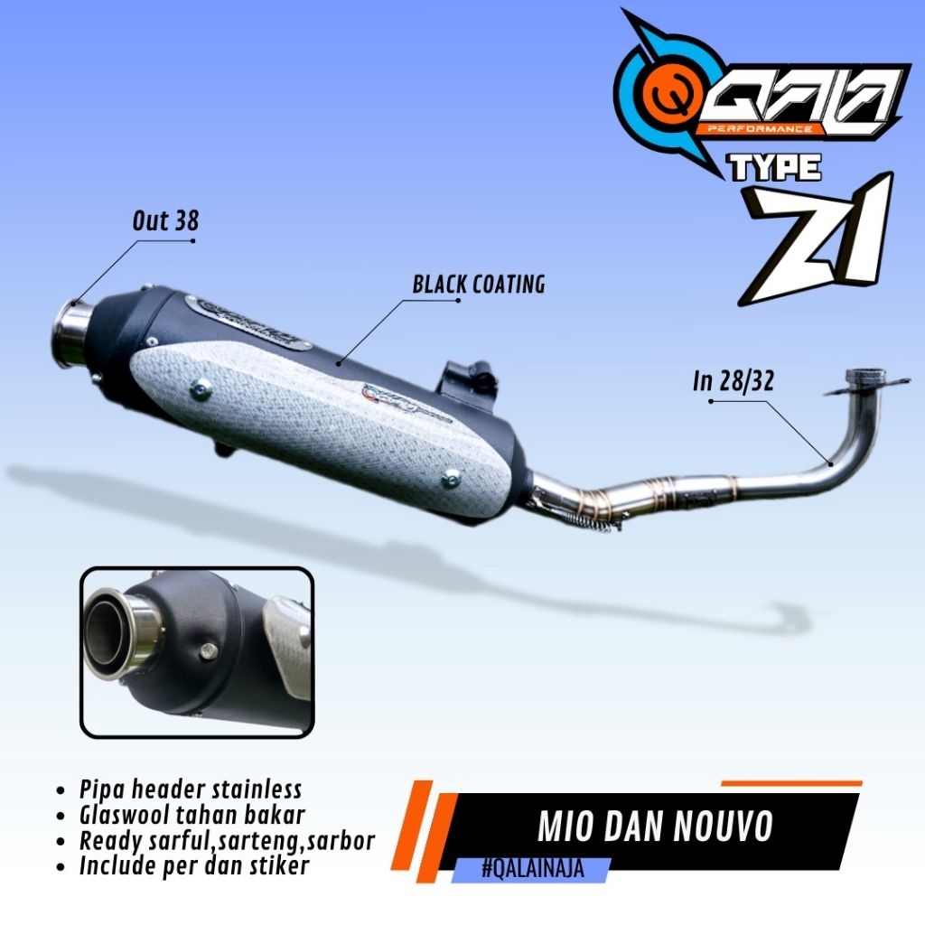 KNALPOT Standart Racing MIO, NOUVO Z,LELE Mio Sporty original qala performance type Z1