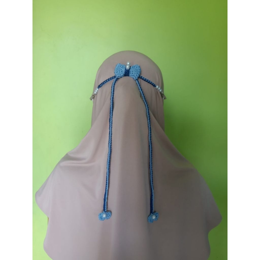 Strap Masker Rajut Hijab || Konektor Rajut Hijab || Konektor Rajut Pita || 100% Handmade
