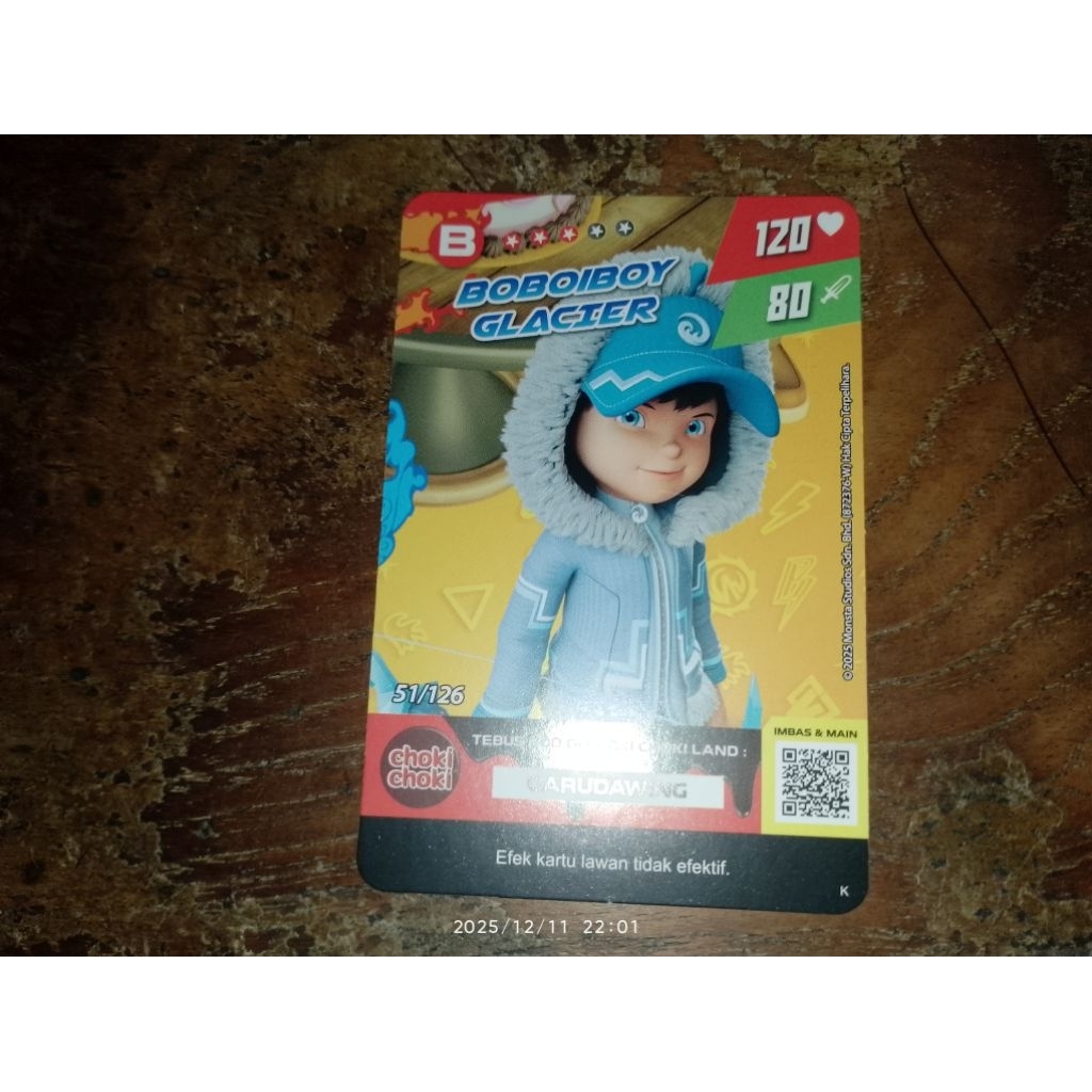 Card non foil Boboiboy ver 2 Choki-choki Boboiboy