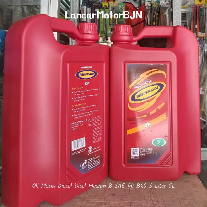 Oli Mesin Diesel Disel Mesran B SAE 40 B40 5 Liter 5L