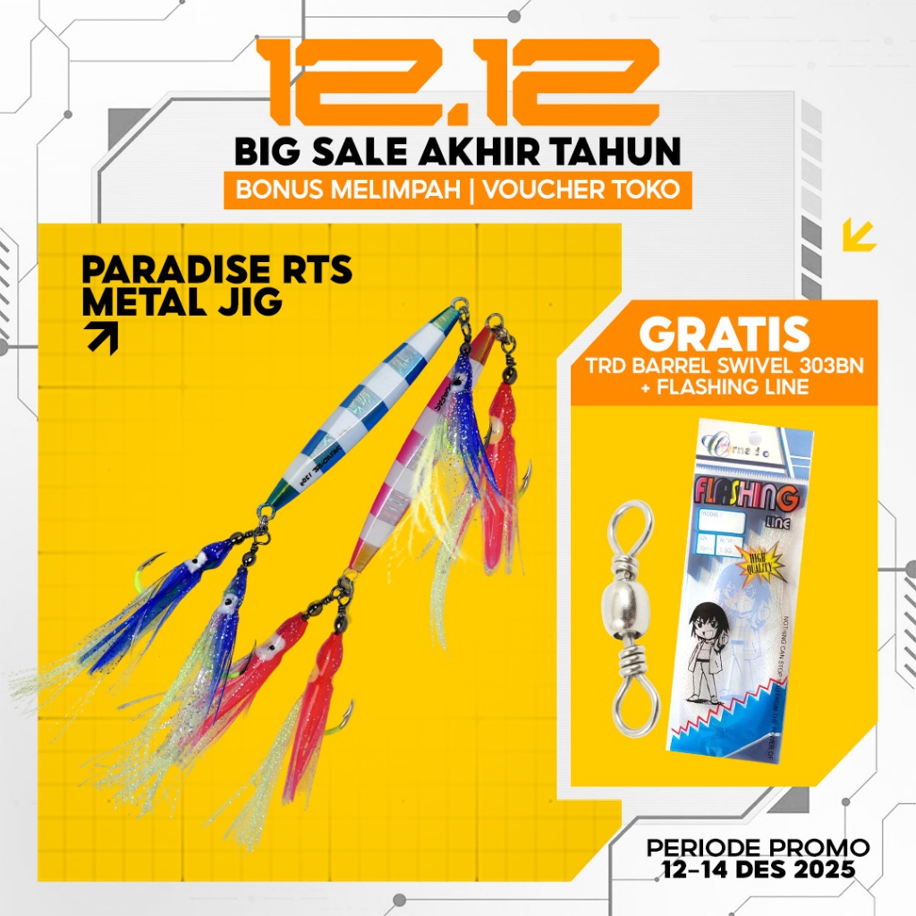 Paradise Ready To Strike Metal Jig Cumi Umpan Ikan Tiruan 60g 80g 100g 12g Double Ring Barbed Sharp 