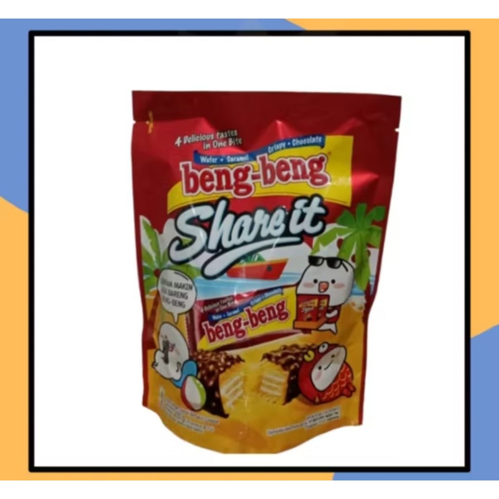 Beng beng share it isi 25 pcs / Beng beng share it 200 gram (1 dus isi 6 pouch)